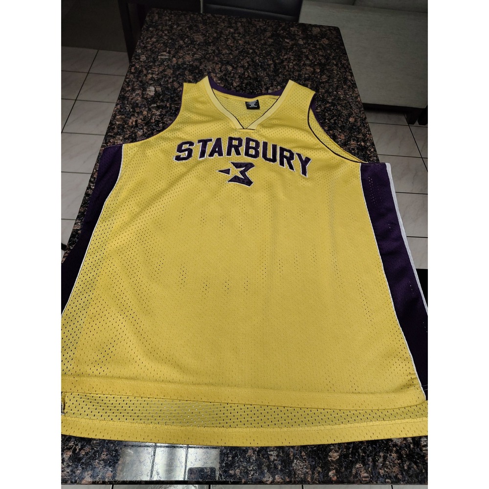 Starbury Stephon Marbury Basketball Jersey Yellow Purple Mesh Mens XXL No 3